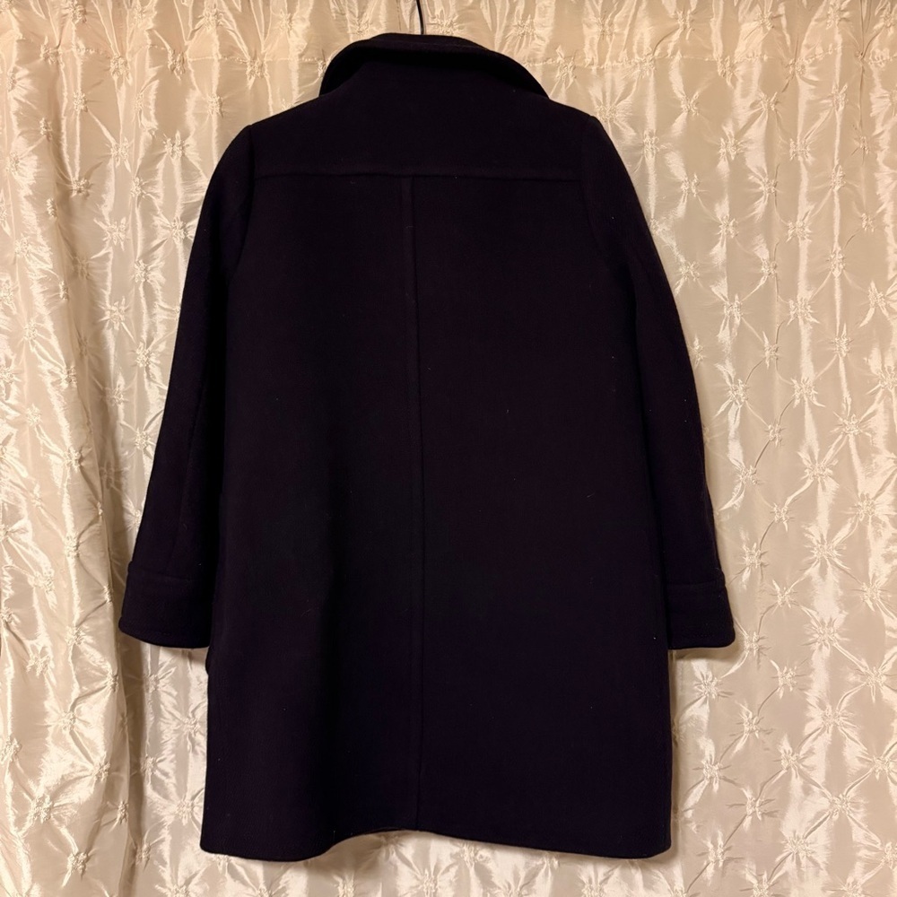 J.Crew Majesty Wool Blend Stadium Cloth Peacoat Navy Blue Gold Buttons Jacket - Picture 4 of 9